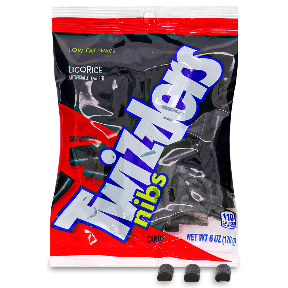 Twizzlers Nibs Black Licorice Candy 6oz - 12 Pack - Twizzlers