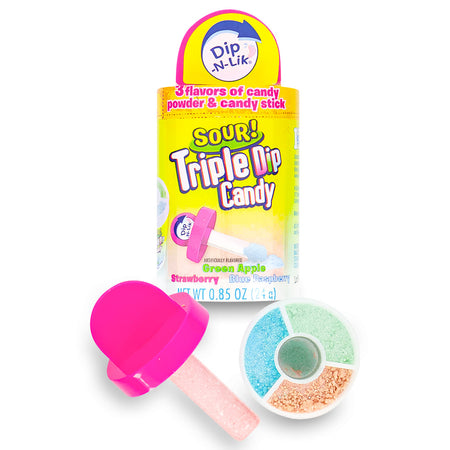 Dip-N-Lik Triple Dip Sour Candy .85oz - 12 Pack