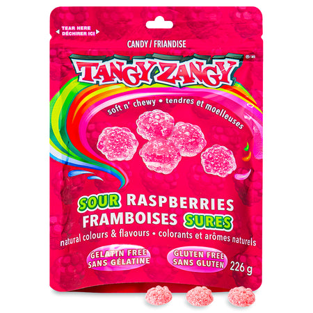 Tangy Zangy Sour Raspberries Candy 226g - 12 Pack