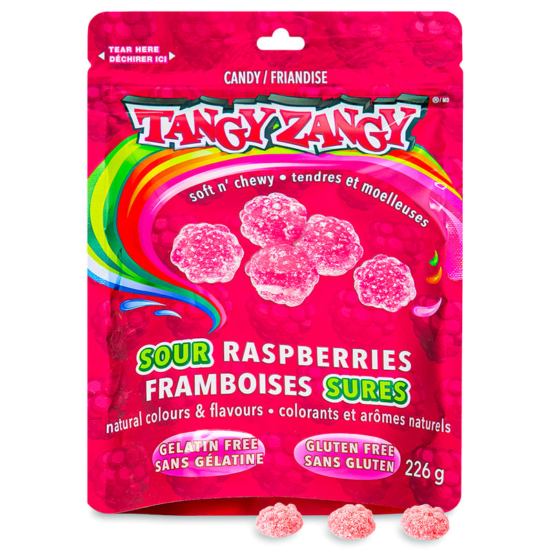 Tangy Zangy Sour Raspberries Candy 226g - 12 Pack