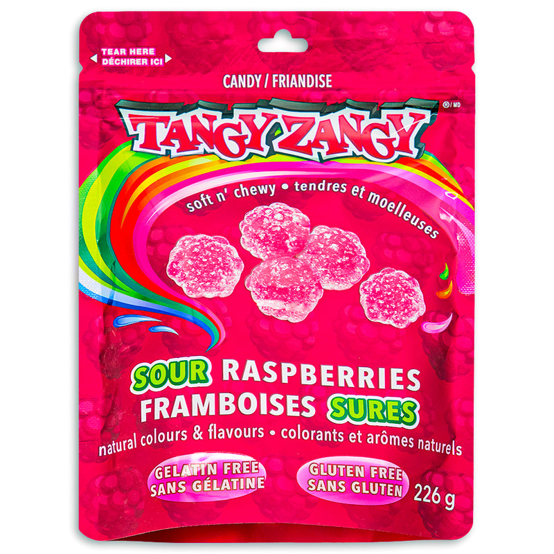 Tangy Zangy Sour Raspberries Candy 226g - 12 Pack