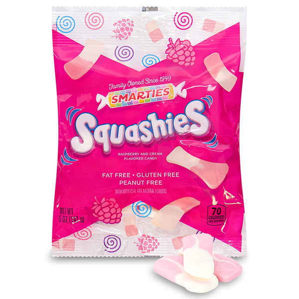 Smarties Squashies Raspberry and Cream Flavour 5oz - 12 Pack
