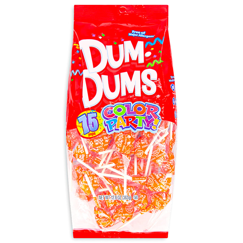 Dum Dums Color Party Orange Lollipops 75 CT - 4 Pack - Dum Dum Lollipops