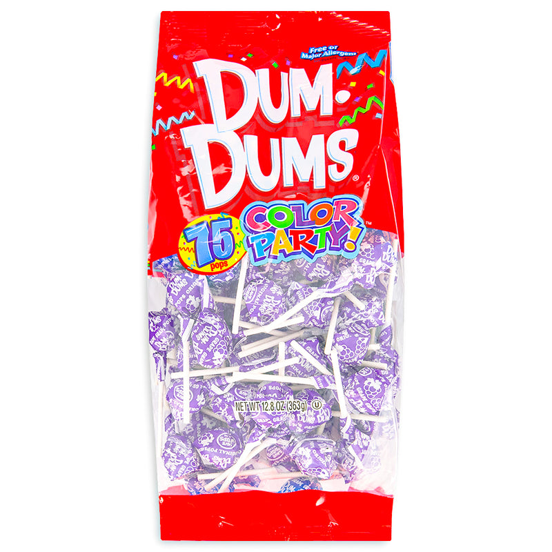 Dum Dums Color Party Purple Grape Lollipops 75 CT - 4 Pack - Dum Dum Lollipops