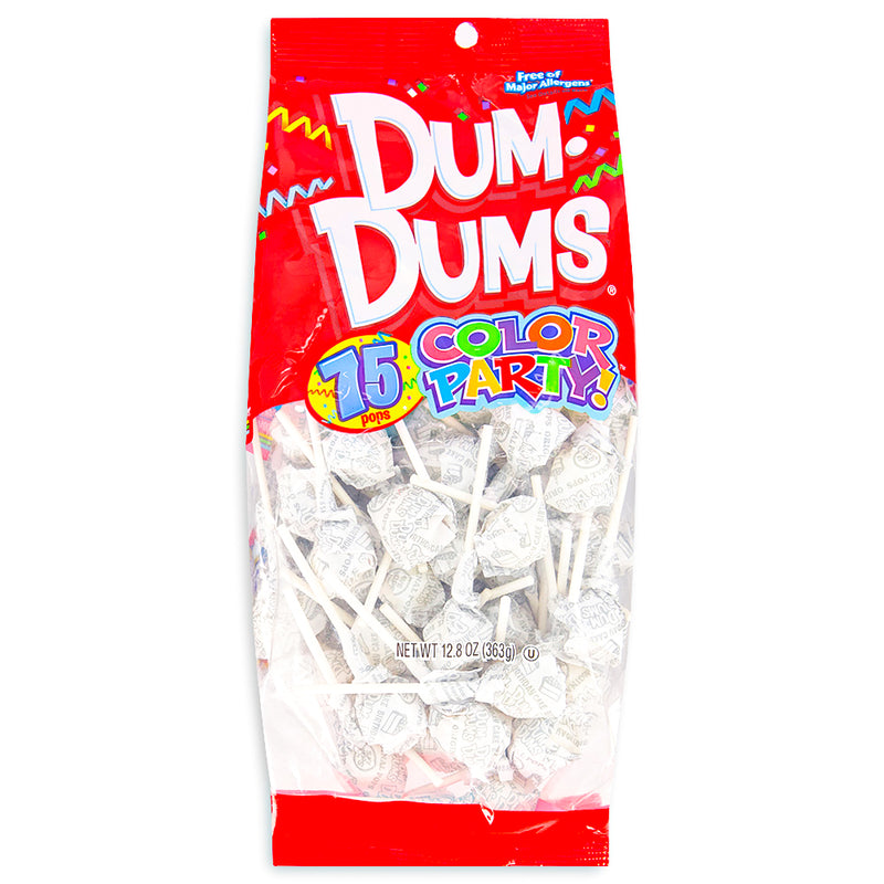 Dum Dums Color Party White Birthday Cake Lollipops 75 CT - 4 Pack - Dum Dum Lollipops