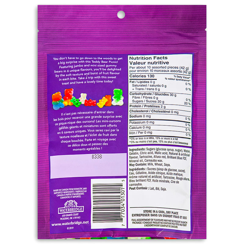 Waterbridge Teddy Bear Picnic 200g - 15 Pack Nutrition Facts Ingredients