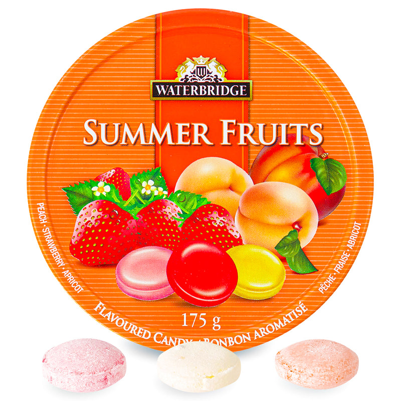 Waterbridge Travel Tin Summer Fruits Candy 175 g - 12 Pack