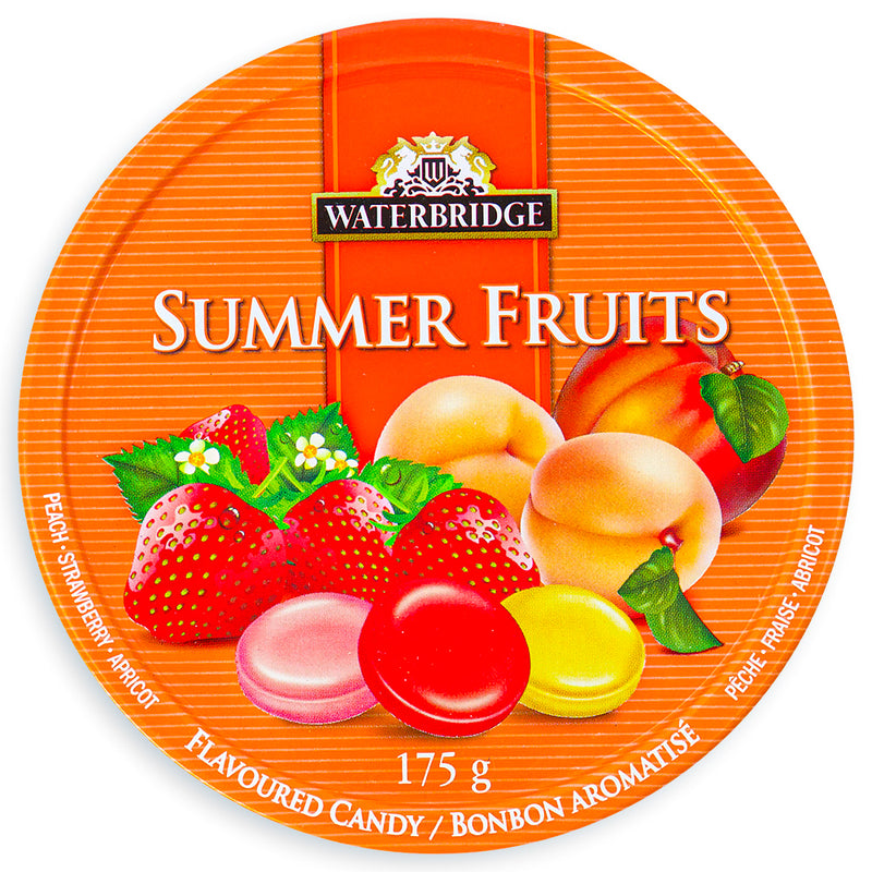 Waterbridge Travel Tin Summer Fruits Candy 175 g - 12 Pack