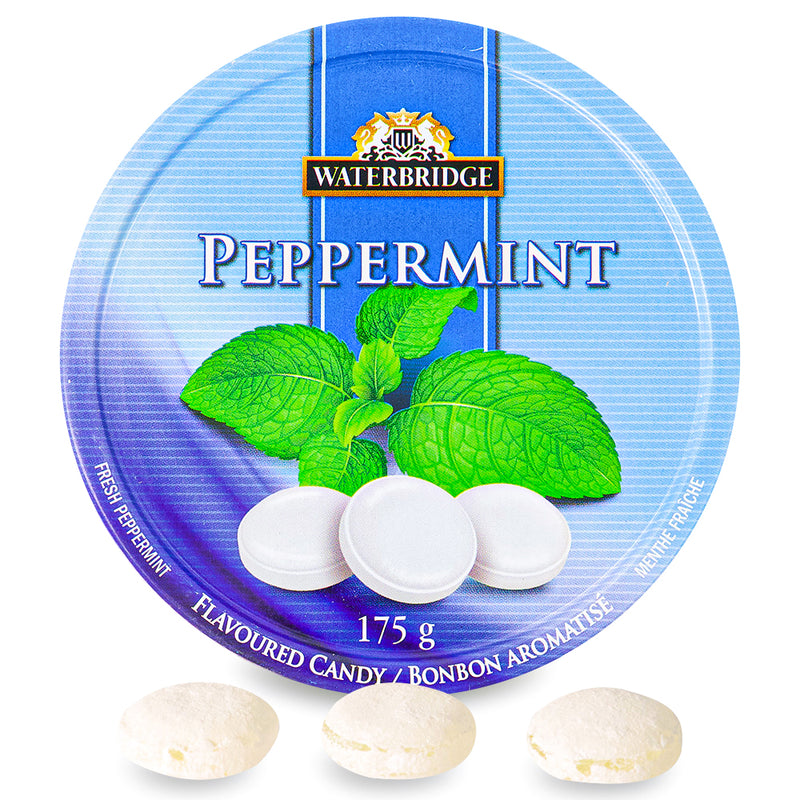 Waterbridge Travel Tin Peppermint Candy 175 g - 12 Pack