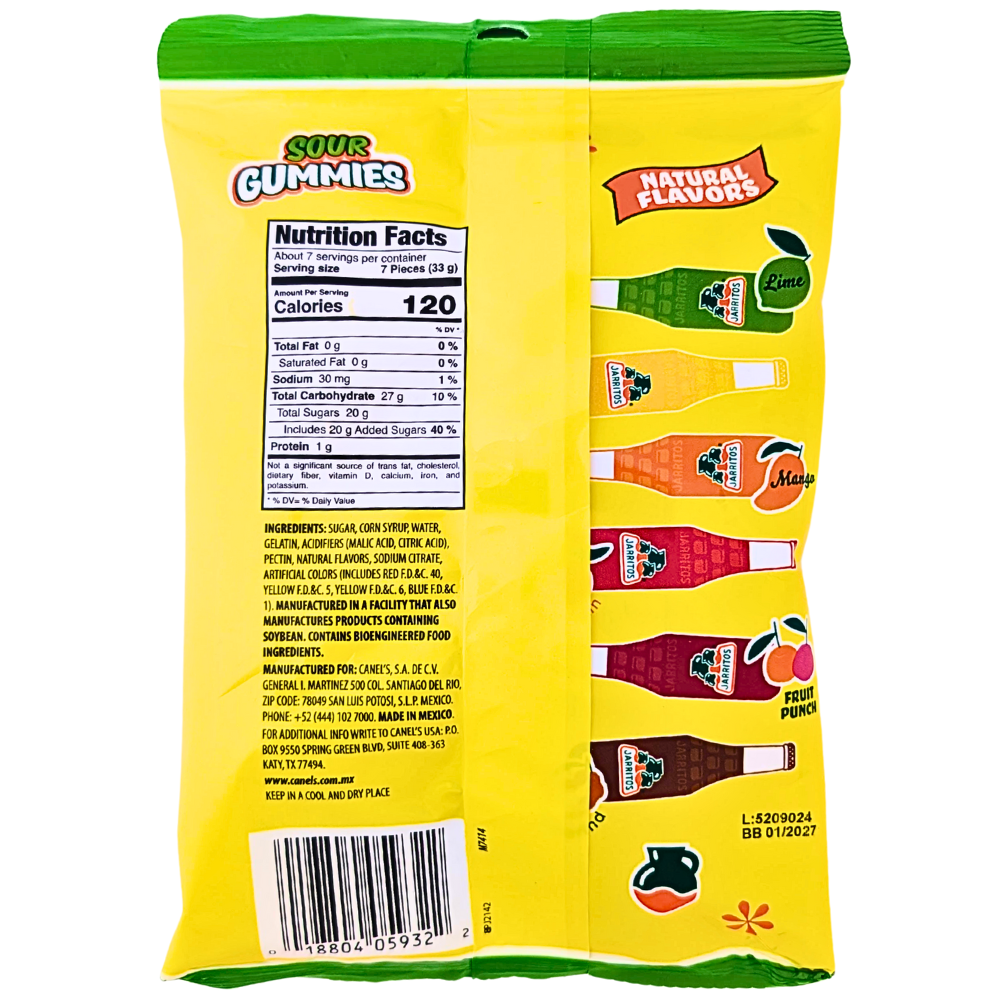 Jarritos Sour Gummies 8oz - 12 Pack