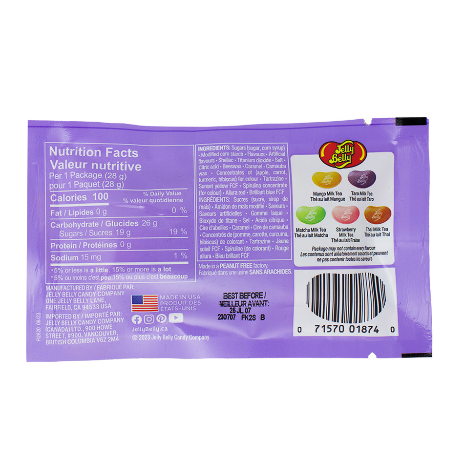 Jelly Belly Boba Milk Tea 28g - 30 Pack Nutrition Facts Ingredients
