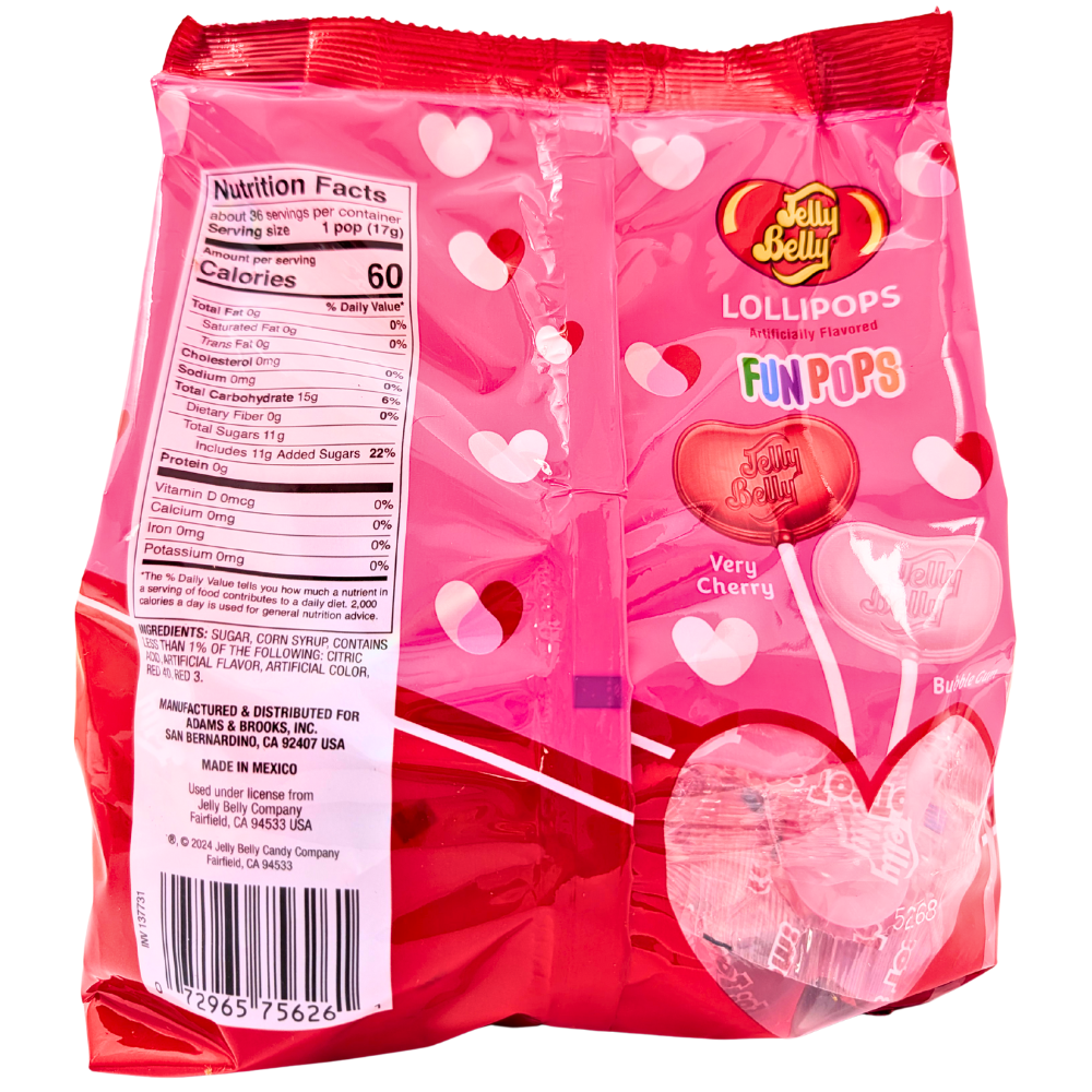Jelly Belly Valentine Lollipops 21oz - 4 Pack