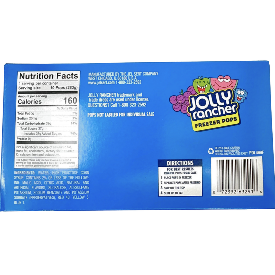 Jolly Rancher Freezer Pops 20ct - 12 Pack