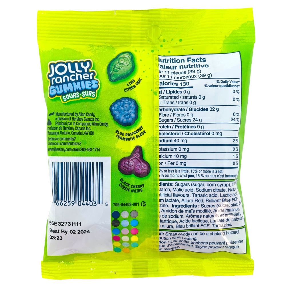 Jolly Rancher Gummies Sours 182g - 10 Pack -Nutrition facts - Ingredients - Gummies from Jolly Rancher