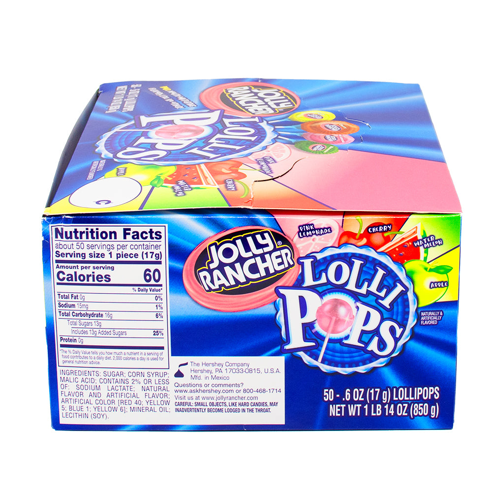 Jolly Rancher Assorted Lollipops - 50 Lollipops  Nutrition Facts Ingredients