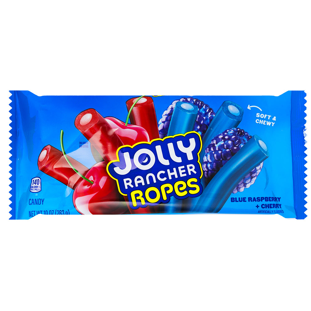 Slopes Ropes Candy Jolly Rancher Ropes Blue Raspberry & Cherry 10oz - 12 Pack ...