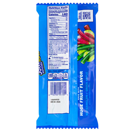 Jolly Rancher Ropes Watermelon & Green Apple 10oz - 12 Pack  Nutrition Facts Ingredients
