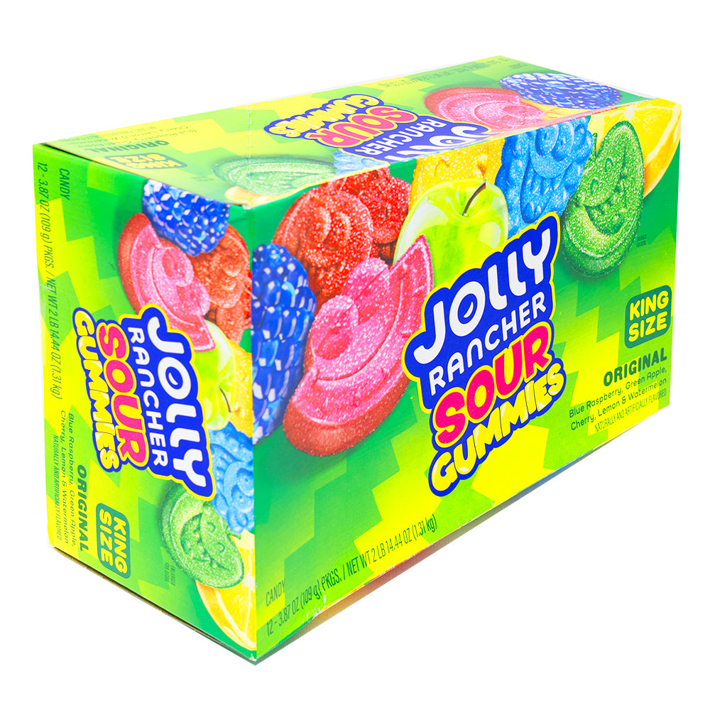 Jolly Rancher Gummies Sours King Size 3.87oz - 12 Pack