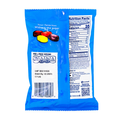 Jolly Rancher Sugar Free Hard Candy 3.6oz - 12 Pack  Nutrition Facts Ingredients
