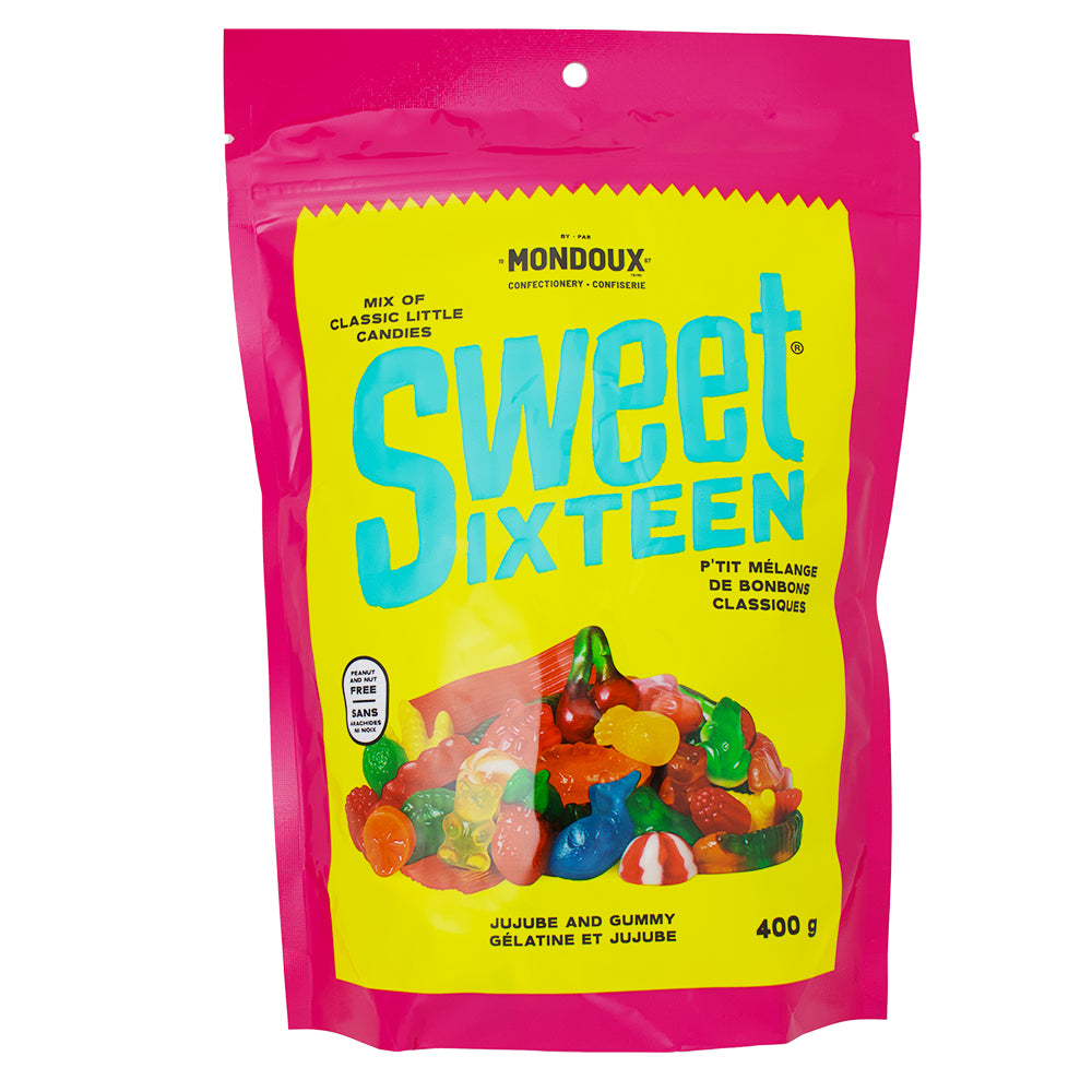 Sweet Sixteen Jujube & Gummy 400g - 6 Pack - Mondoux Candy - Canadian Candy - Wholesale Candy - Candy Store - Gummy Candy - Jujube Candy - Sweet Sixteen - Sweet Sixteen Candy