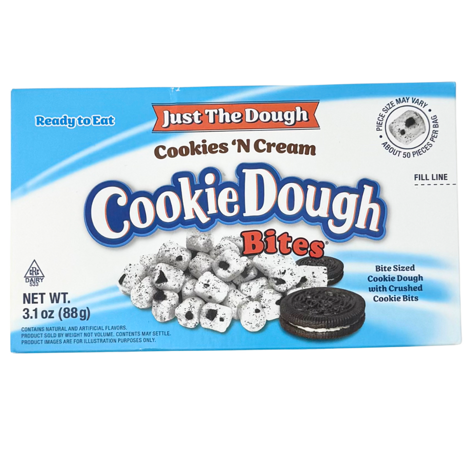 Just The Dough Cookie Dough Bites Cookies N' Cream 3.1oz - 12 Pack