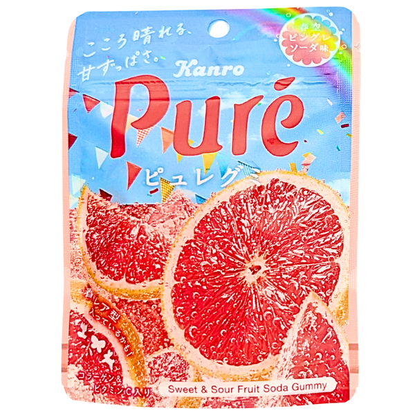 Kanro Pure Grapefruit Gummy 52g (Japan) - 6 Pack