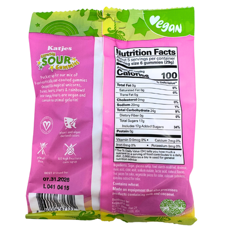 Katjes Sparkly Sour Gummies 140g - 15 Pack