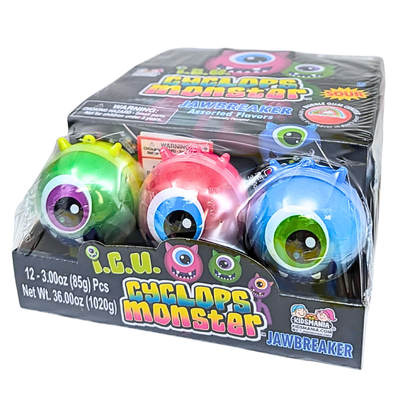 Kidsmania ICU Cyclops Monster Jawbreaker 85g - 12 Pack