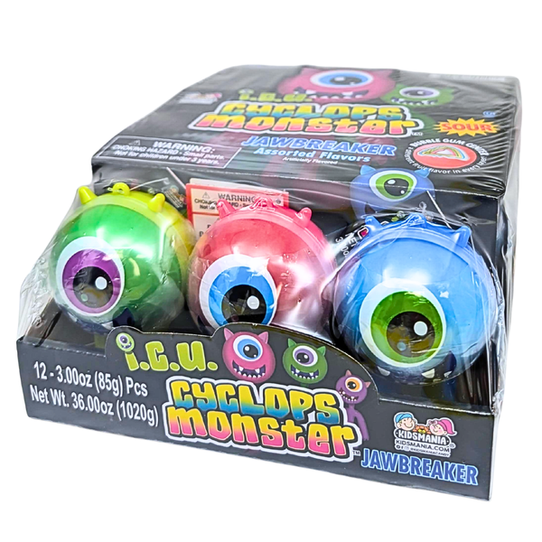 Kidsmania ICU Cyclops Monster Jawbreaker 85g - 12 Pack