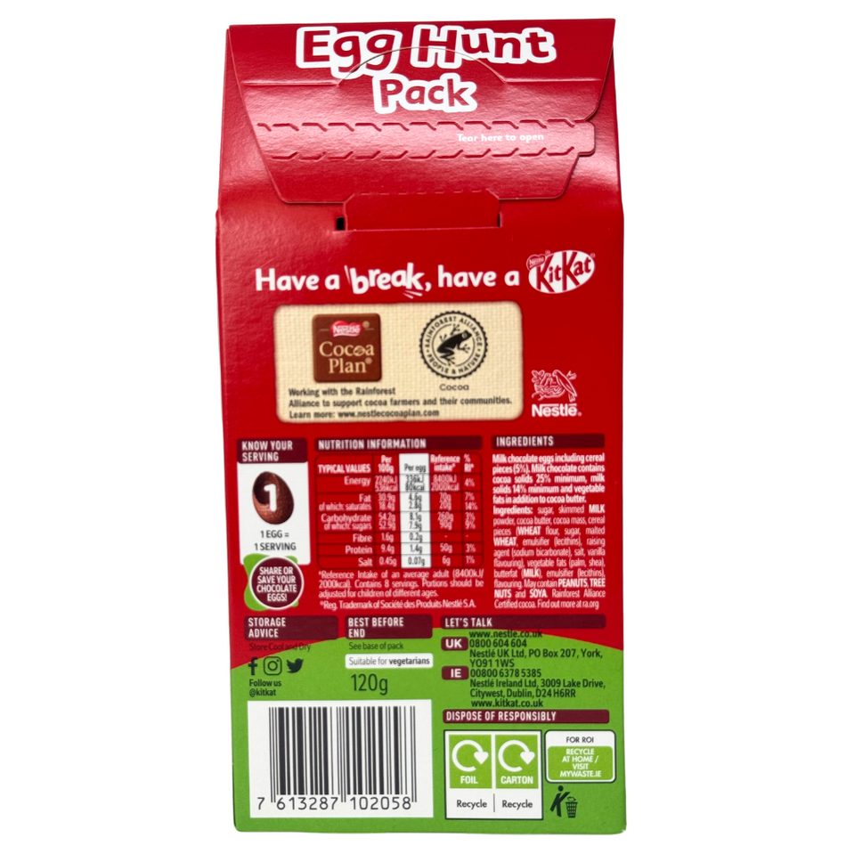 Kit Kat Egg Hunt Pack 8 Pieces 120g (UK) - 12 Pack