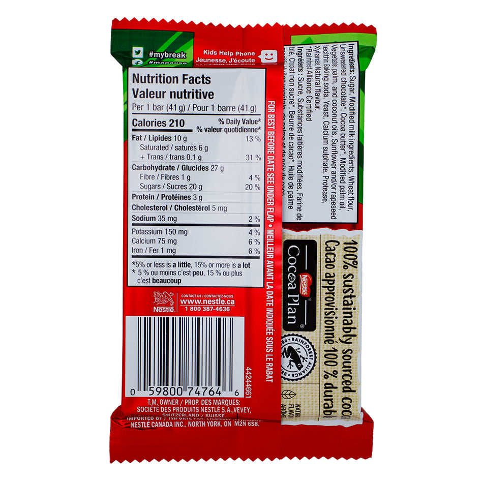 Kit Kat Hazelnut 42g - 24 Pack ingredients nutrition facts