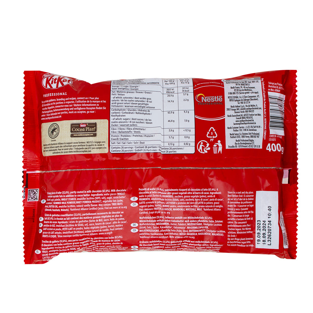 Kit Kat Professional Mix-In (UK) 400g - 1 Bag  Nutrition Facts Ingredients