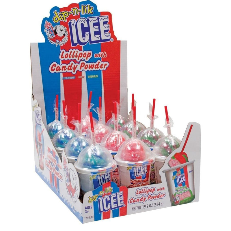 ICEE Dip-N-Lik Candy 1.66oz - 12 Pack - Lollipops