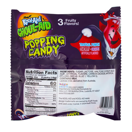 Ghoul-aid Popping Candy 30ct - 12 Pack   Nutrition Facts Ingredients