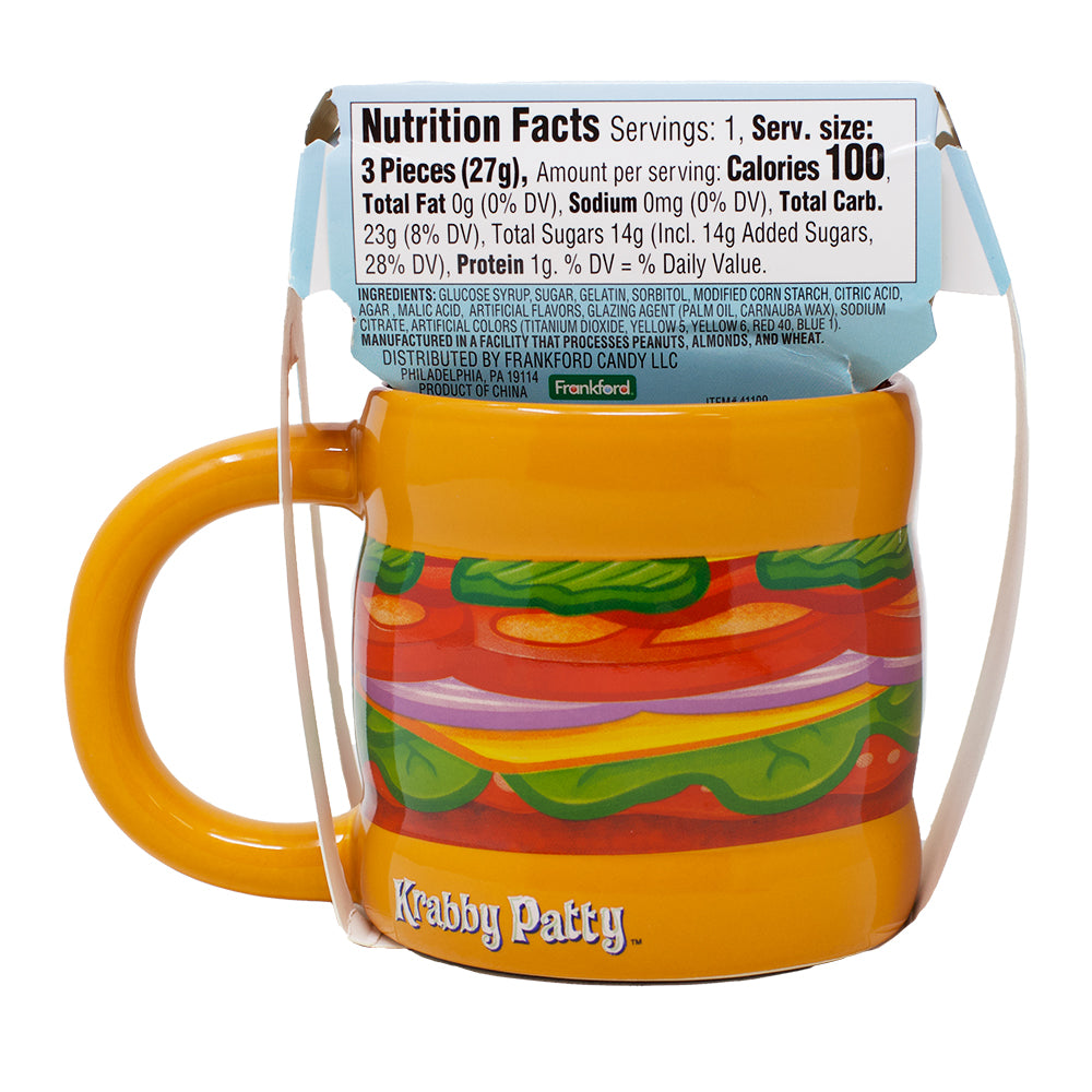 Krabby Patties Mug and Gummy Candy Gift Set - 6 Pack Nutrition Facts Ingredients
