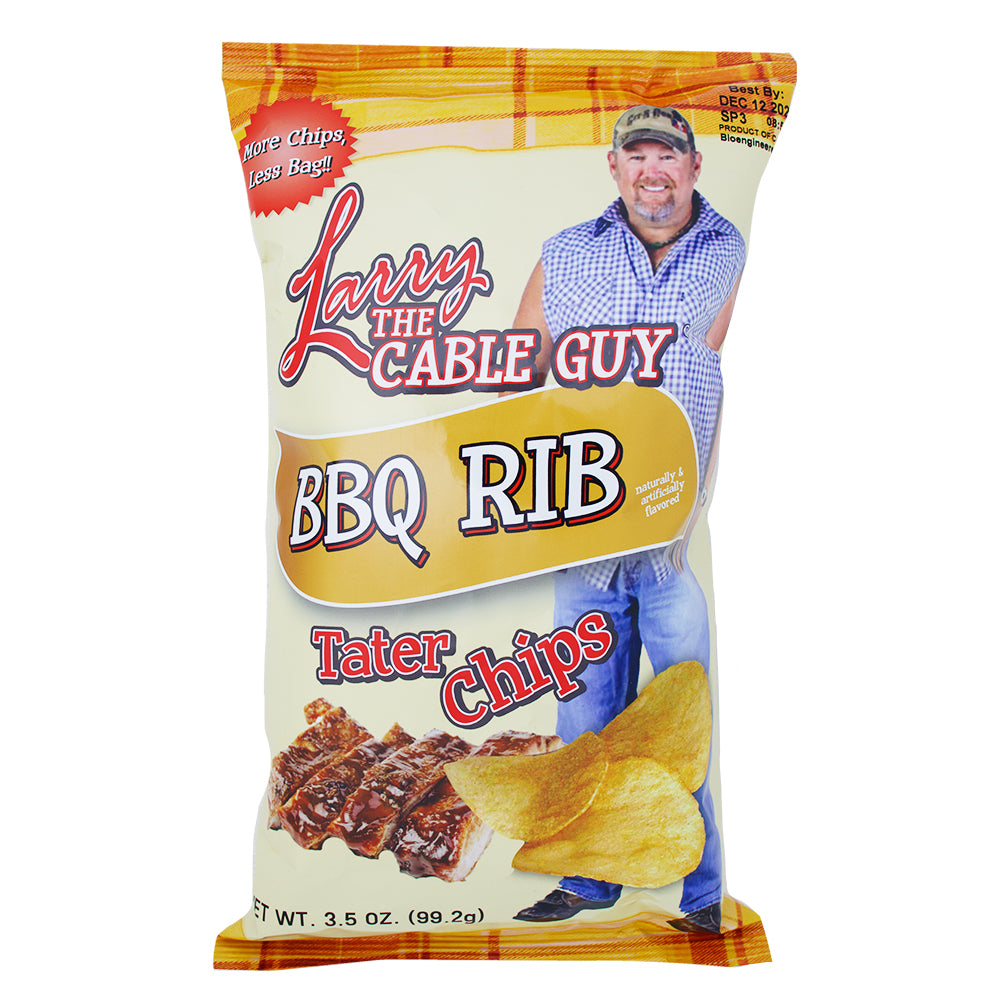 Larry The Cable Guy Tater Chips BBQ Rib 3.5oz - 12 Pack - American Snacks