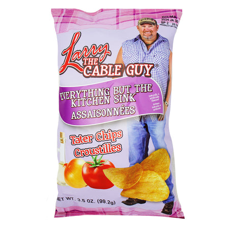 Larry The Cable Guy Tater Chips Everything But The Kitchen Sink All Dressed 3.5oz - 12 Pack