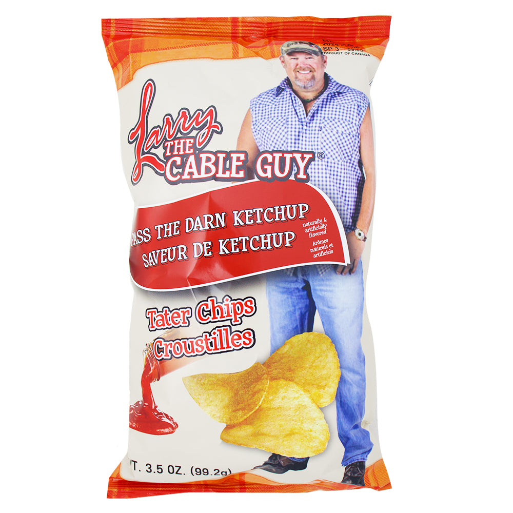 Larry The Cable Guy Tater Chips Pass The Darn Ketchup 3.5oz - 12 Pack - American Snacks