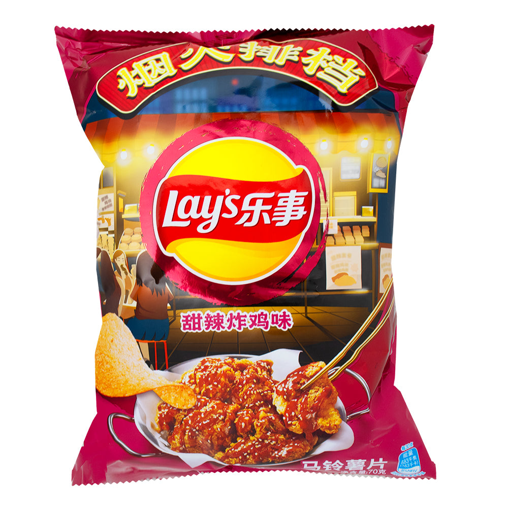 Lays Sweet & Spicy Fried Chicken Chips (China) 70g - 22 Pack