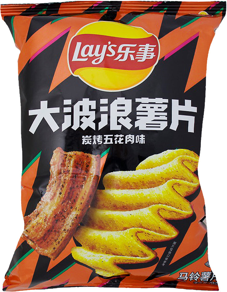 Lay's Wavy Charcoal Grilled Pork Belly (China) 70g - 22 Pack