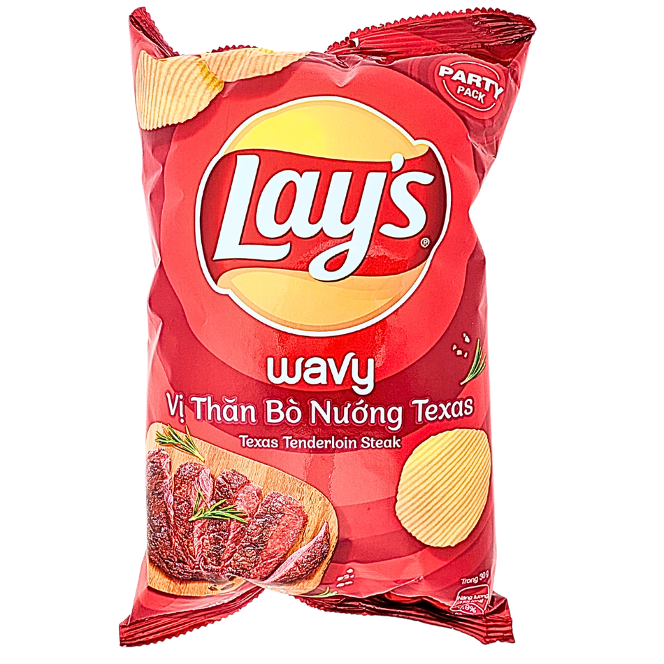 Lay's Wavy Texas Tenderloin Steak 90g (Vietnam) - 40 Pack