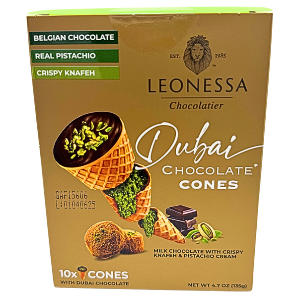 Leonessa Dubai Chocolate Cones 4.7oz - 12 Pack