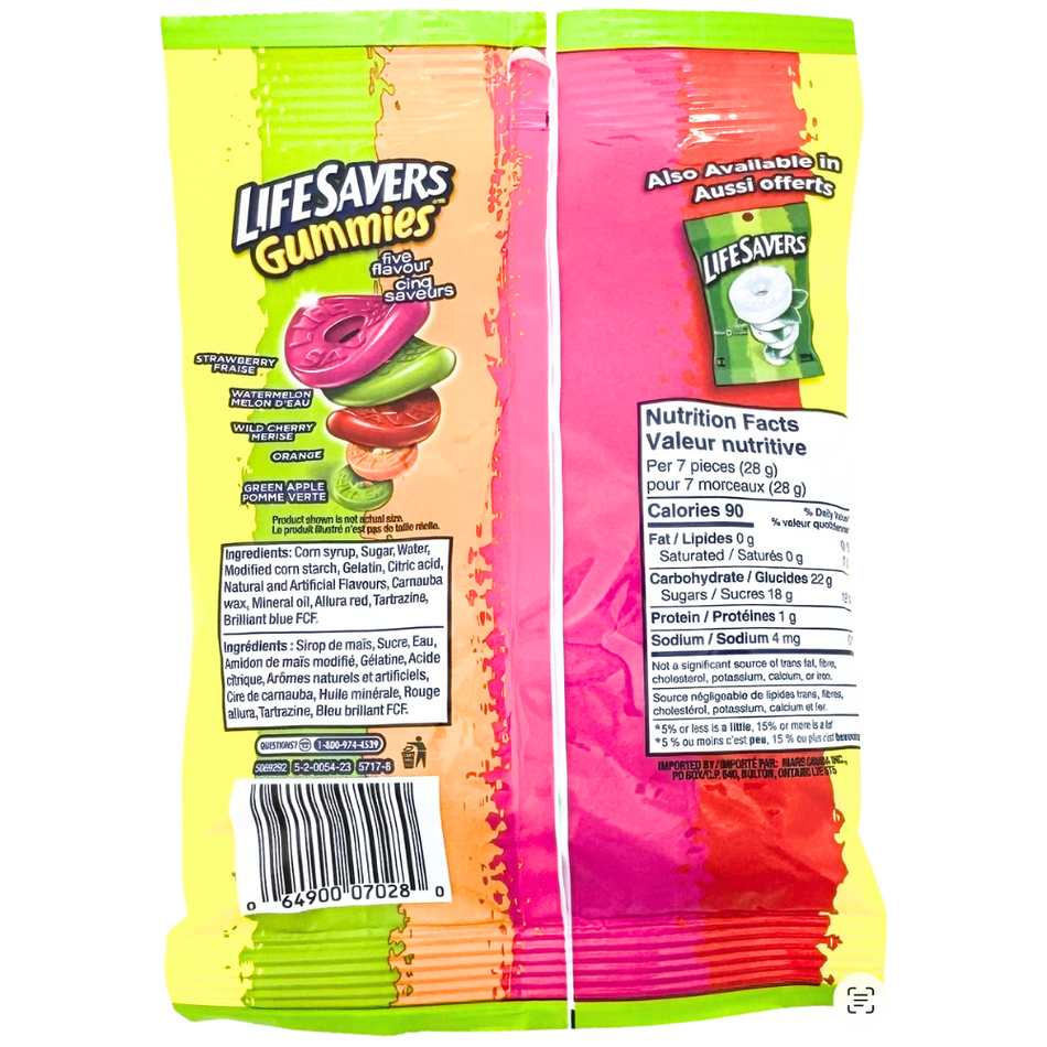 Lifesavers Five Flavour Gummies 180g - 12 Pack