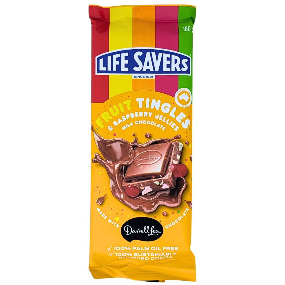 Lifesavers Fruit Tingles and Raspberry Jellies Chocolate 160g (Australia) - 17 Pack