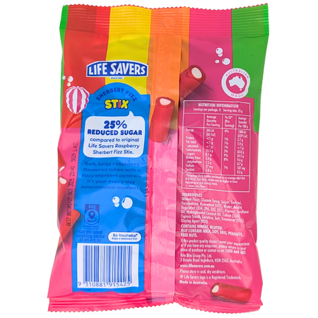 Lifesavers Reduced Sugar Raspberry Sherbert Fizz 200g (Australia) - 12 Pack