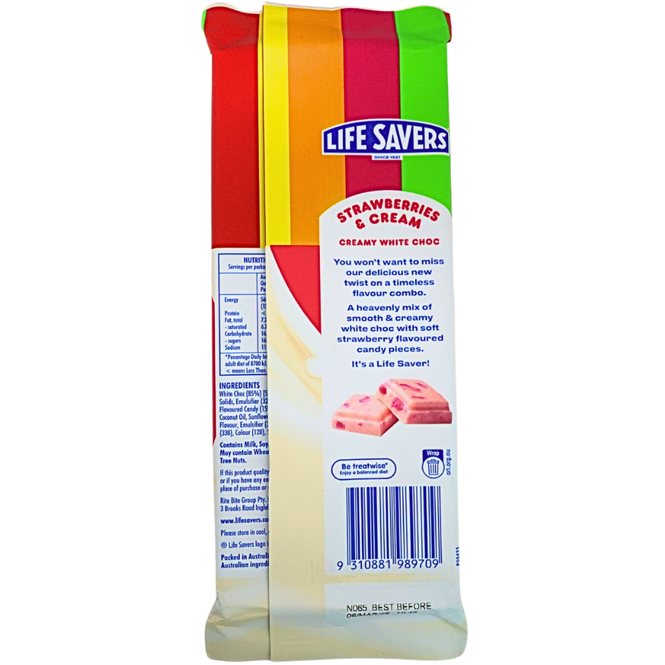 Lifesavers Strawberries & Cream White Chocolate 170g (Aus) - 17 Bars