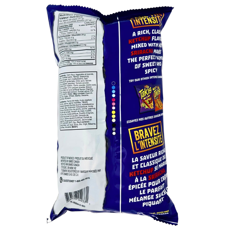 Limited Edition Takis Kaboom Ketchup & Sriracha 280g ingredients nutrition facts