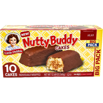 Little Debbie Nutty Buddy Cakes (10 Cakes) 12.68oz - 1 Pack *Jul 1 2025*