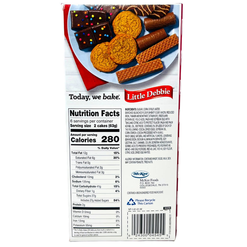 Little Debbie Strawberry Swiss Rolls-6 Pack Nutrition Facts Ingredients **BB JUN 12/23**
