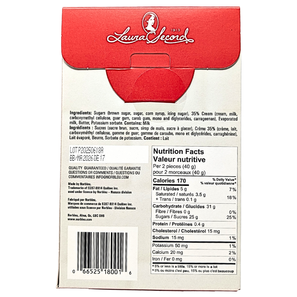 Laura Secord Butter and Cream Fudge Box 180g - 12 Pack